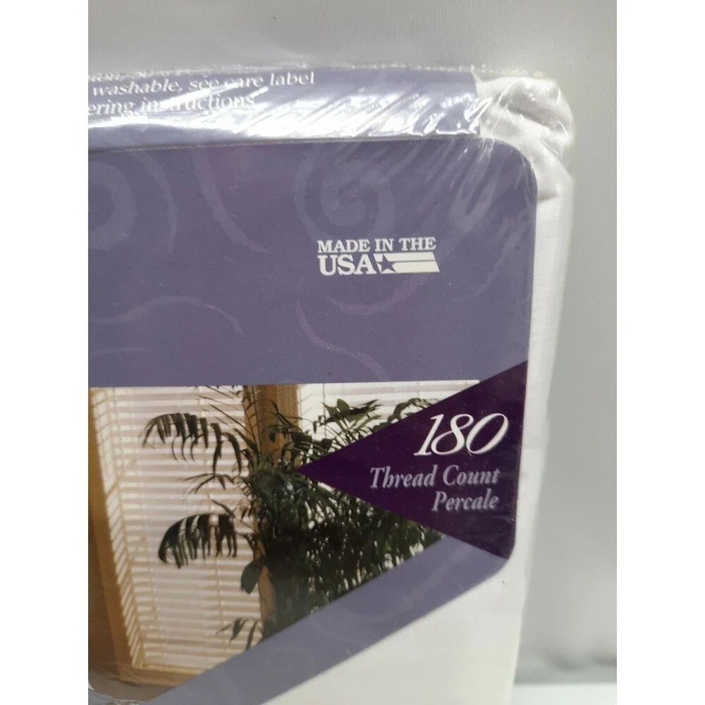 Vintage Jubilee Percale 180 TC White Full Flat Sheet NEW Made in USA